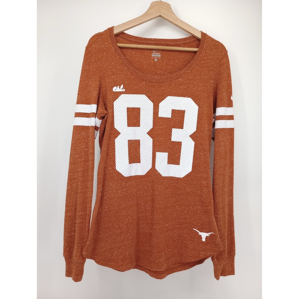 Nike Texas Longhorns Shirt Women Large Orange Long Sleeve Graphic Tee